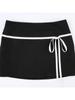 Sweet Basic Patchwork Bandage A-Line Skirt Casual Slim Low-Waisted Mini Skirts Women 2024 Summer Fashion Streetwear Lady