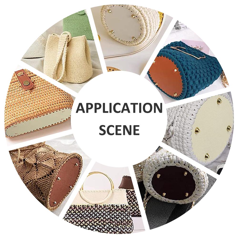 1pc DIY Leather Oval & Circle Bottom Base Material for DIY Weaving Yarn Thread Handbag, Handicraft Crochet & Knitting Accessory