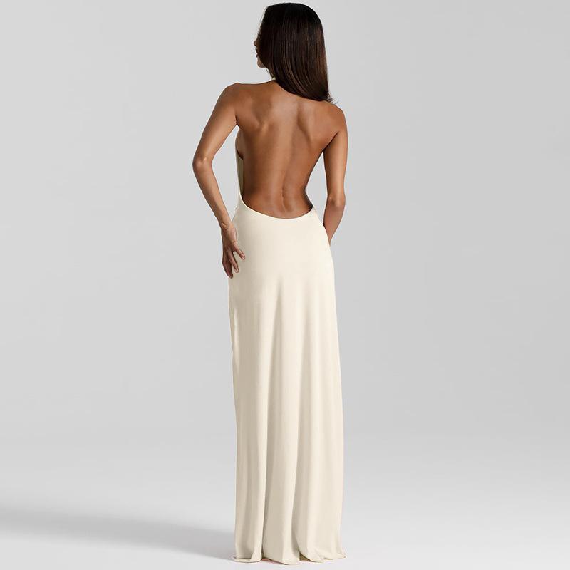 European and American summer fashion women's clothing, Spice Girl deep V neck pleated backless split dress new