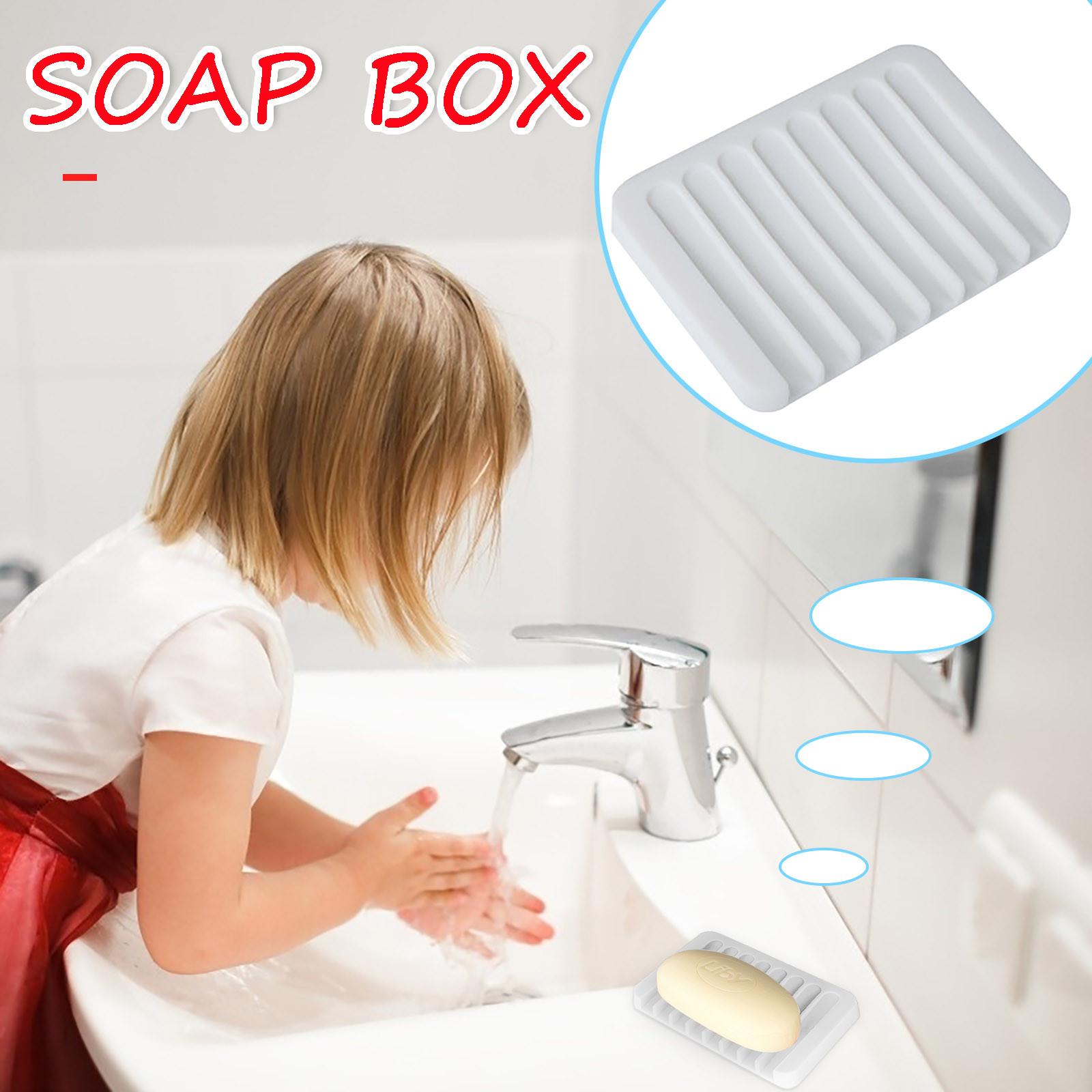 

(SU)Новый силиконовый держатель для мыльницы для кухни и ванной комнаты, поднос для мыльницы WH белый