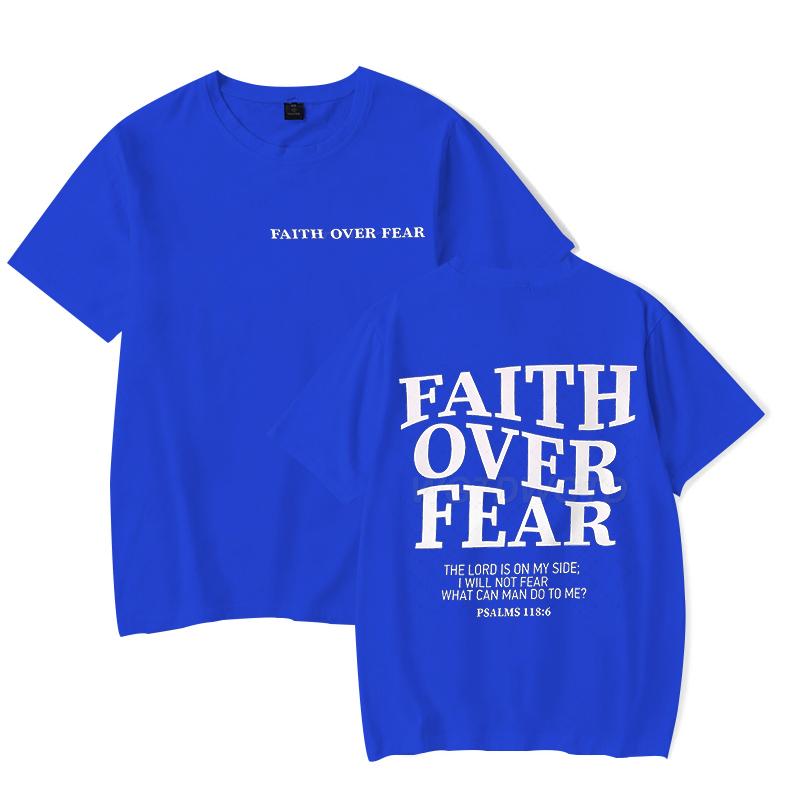 Faith Over Fear Christian T-shirts for Men Women Teen Boy Girl Summer Clothes Trendy Gift for Christian Faith Merch T-shirt Tops