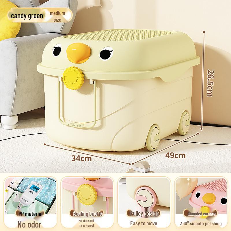 Kids' Large Capacity Plastic Storage Box for Toys, Snacks & Clothes