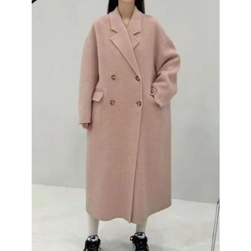 New Autumn and Winter Double-sided Wool Coat Long Korean Style Loose Casual Long Woolen Jacket