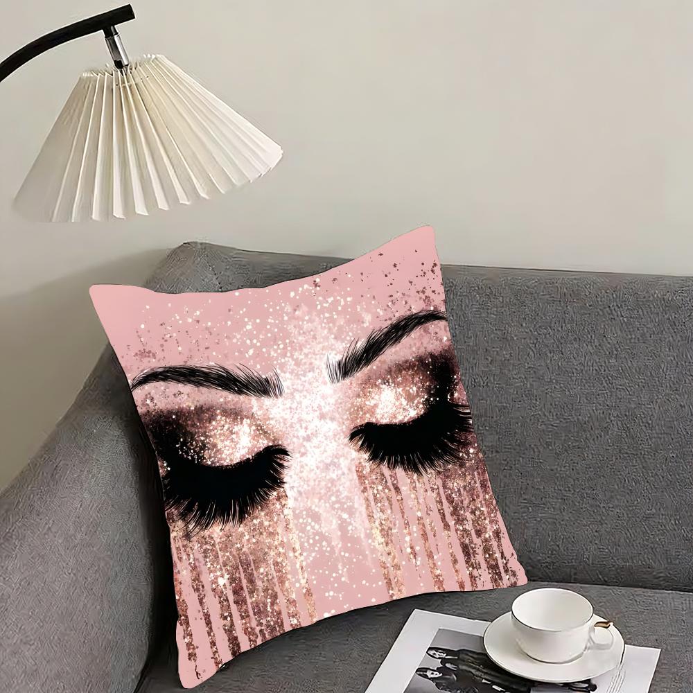 Makeup Eyelash INS Cushion Cover Pillowcase Ultra Soft Skin Friendly Fabric Cloud Like Comfort  Concealed Zipper