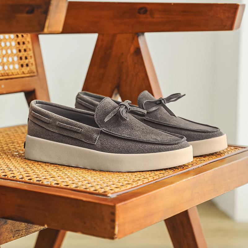 Fashion Suede Leather Men Casual Shoes Breathable Slip on Flats Leisure Outdoor Shoes New Comfy Moccasins Summer Designer Men's Loafers