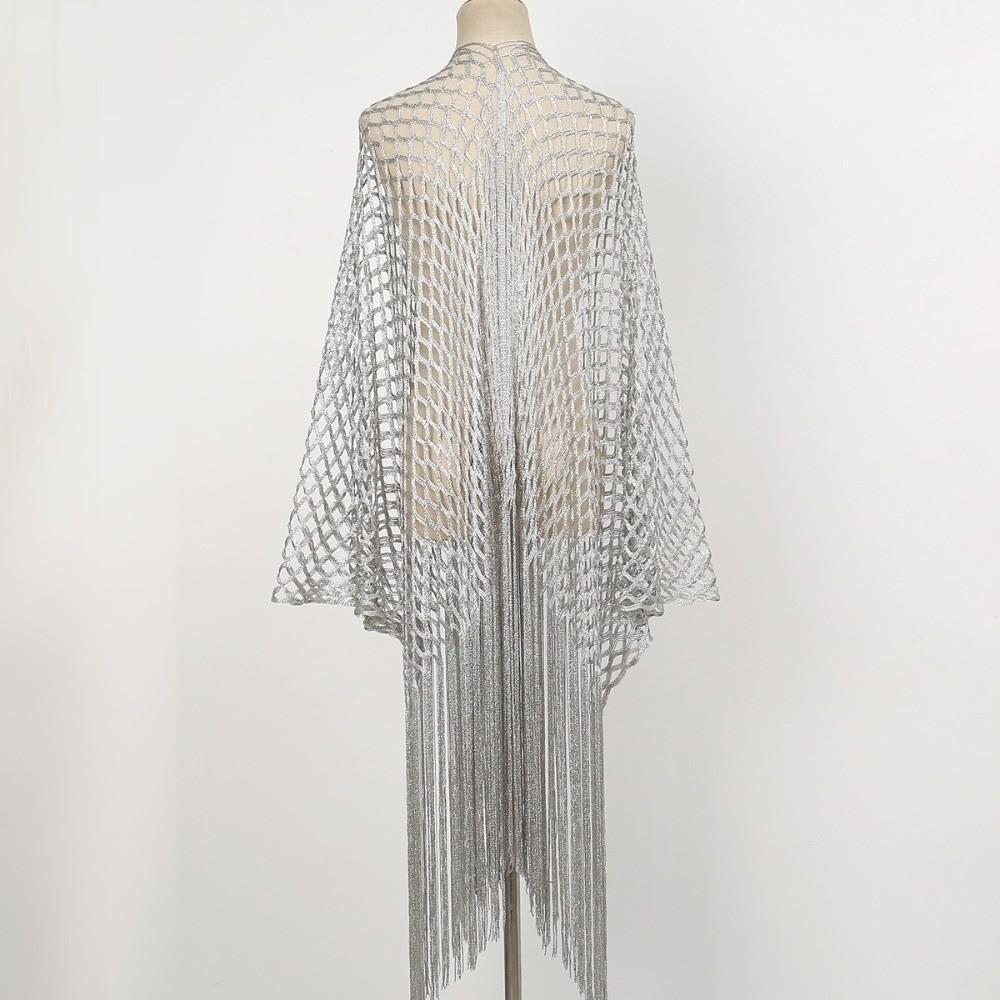 Tassel Patchwork Summer Scarf Hollow Wedding Bridal Shawl Women Tulle Shawl Wedding Accessories
