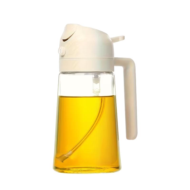 Flacone Spray per Olio d'Oliva per Versare Olio da Cucina Spezie Campeggio Dispenser con Coperchio Automatico Agitatore per Spezie