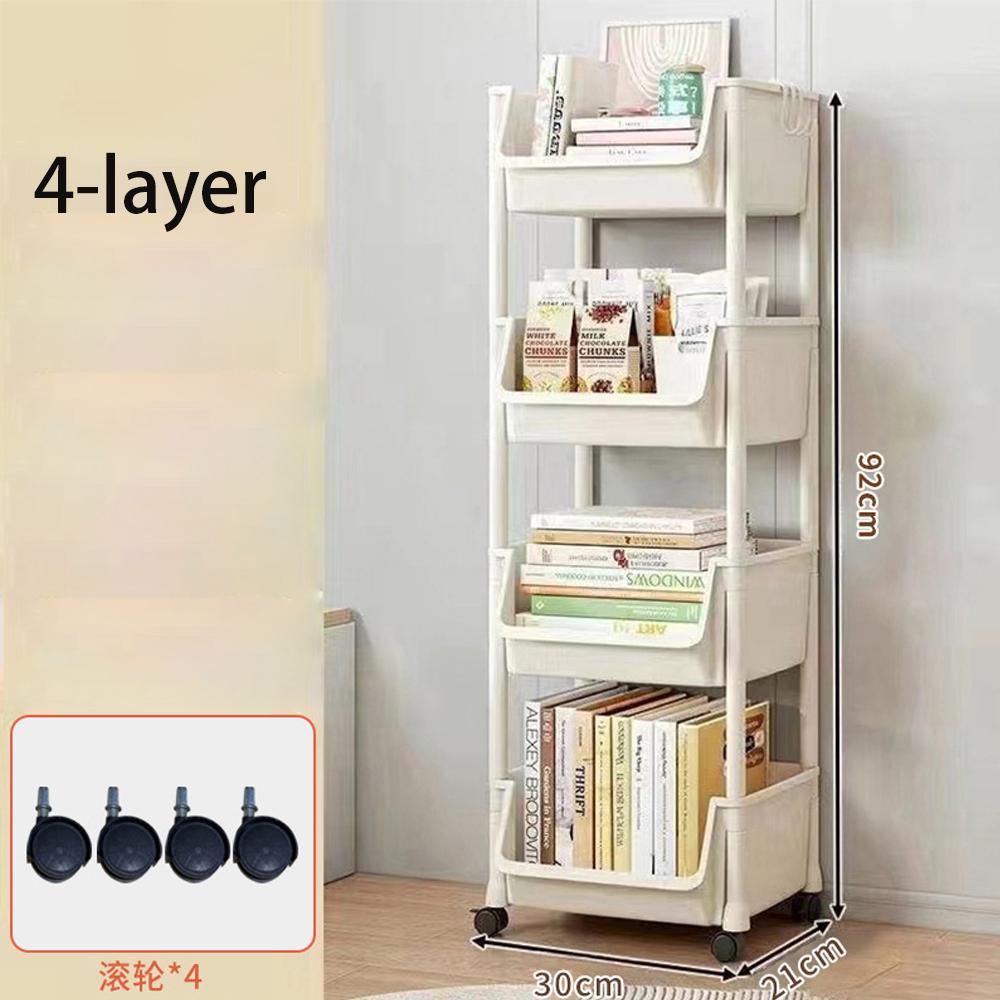 Kitchen Storage Rack Trolley Bookshelf Kitchen Corner Narrow Slit Storage Cabinet Bathroom Living Room Home Organizer