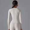 Women's Double-Sided Brushed Long-Sleeve High-Elastic Sports T-Shirt