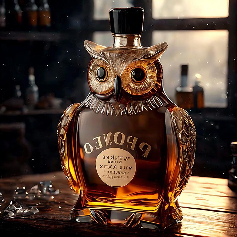 Novelty Animal Shape Whiskey Decanter Creative Glass Liquor Bottle for Scotch Bourbon & Whiskey Bar Decor & Gift