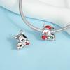 Ahthen copper Bead Moose Holding an Apple Dangle Charm fit Snake Chain Bracelets Necklaces for Women Jewellery Making