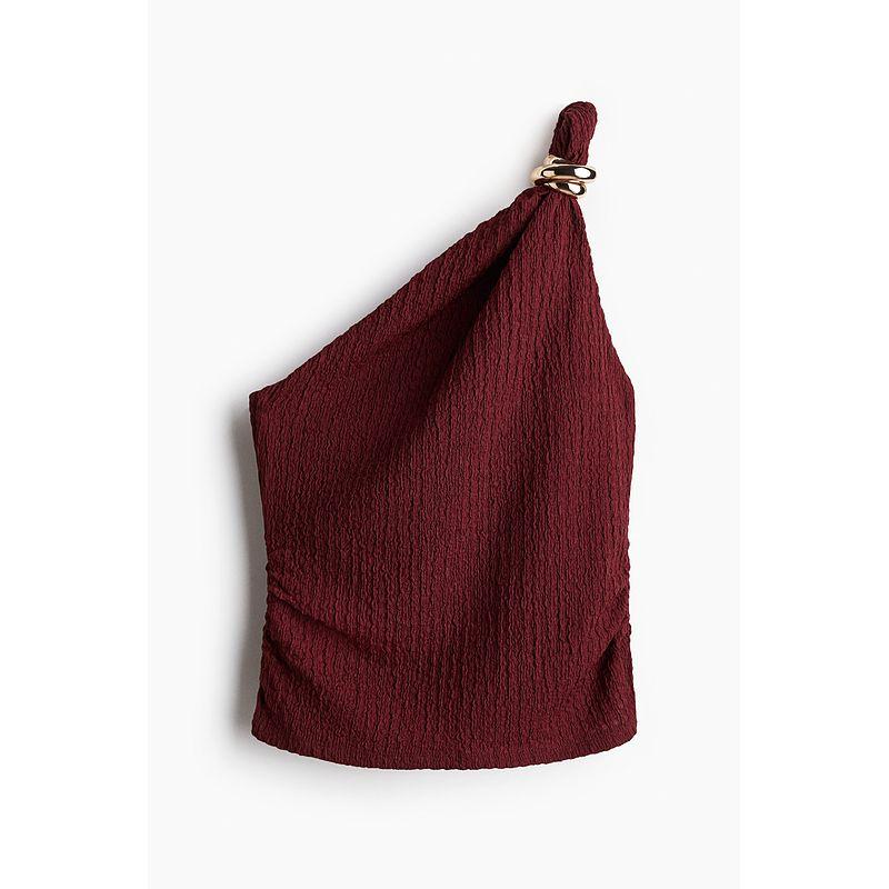 

HM Женская одежда 2025 Лето Новинка Жилет Майка на бретелях Топ с открытыми плечами 1293575 Burgundy 170/104(L)