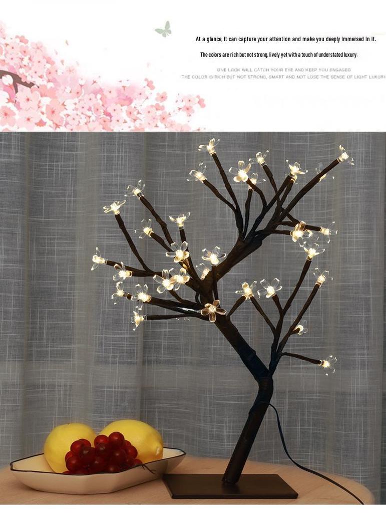 LED Maple Leaf Tree Lamp with Voice Remote - Creative USB Night Light for Room Decor & Gifts