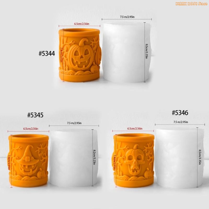 K1AE Multiurpose Cylinder Silicone Mold Halloween Themed Silicone Mould For Handmade Soap Holiday Decoration