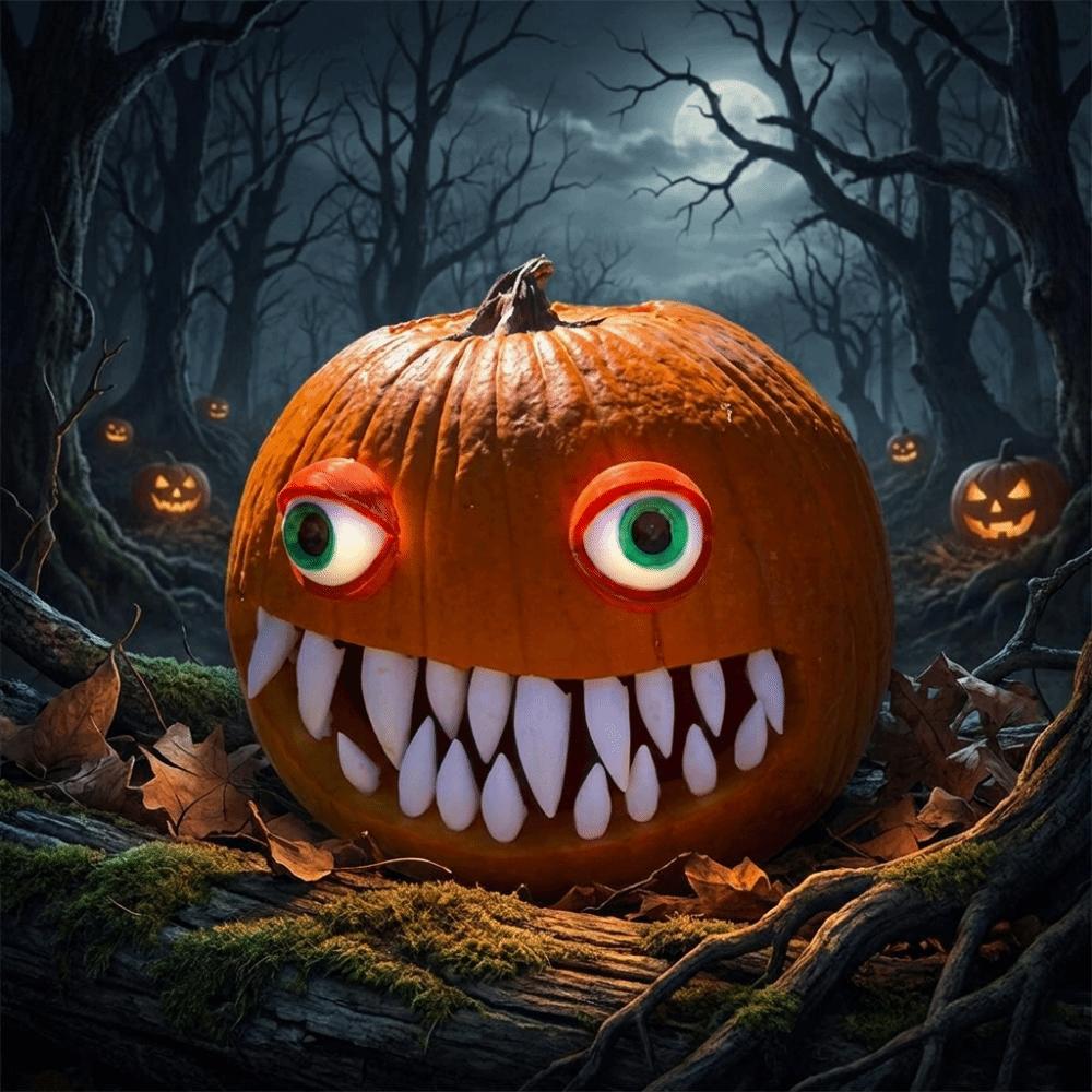 26/27Pcs 3D Printed Pumpkin Teeth DIY Fangs Teeth Set Jack O Lantern Teeth Pumpkin Carving