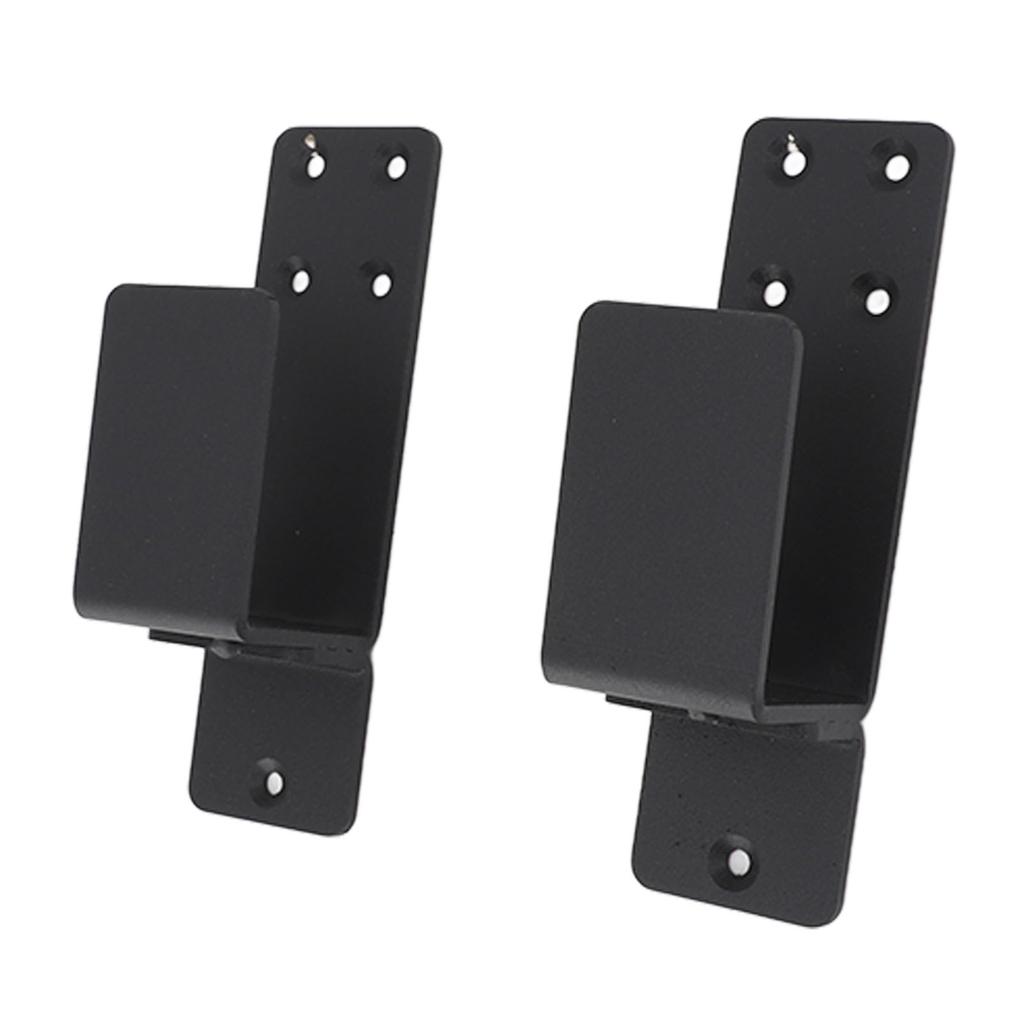 2PCS Door Barricade Brackets Open Bar Holder Carbon Steel Easy Installation U Bracket for Garage Barn 2x4 Boards Black
