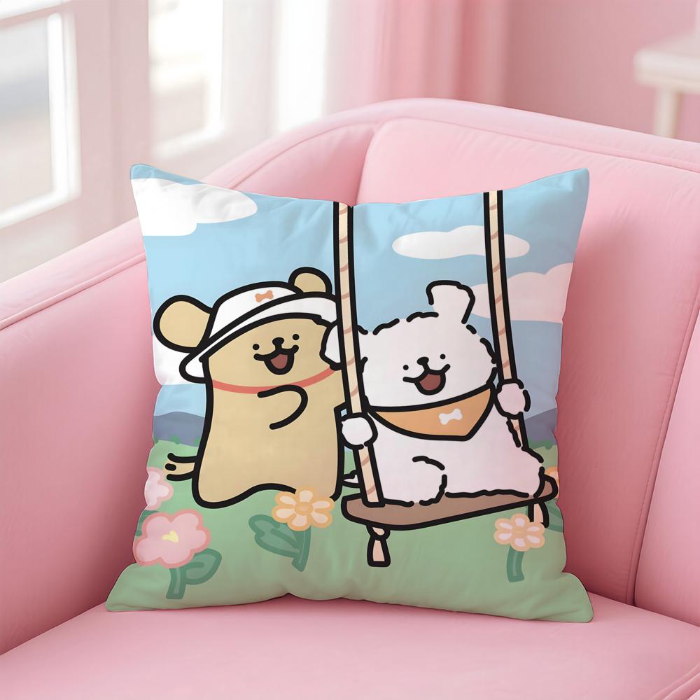 Cute L-Line P-Puppy Cushion Cover Comfortable Reversible Pillow Cover Ideal for Car Sofa Bedroom & Beyond