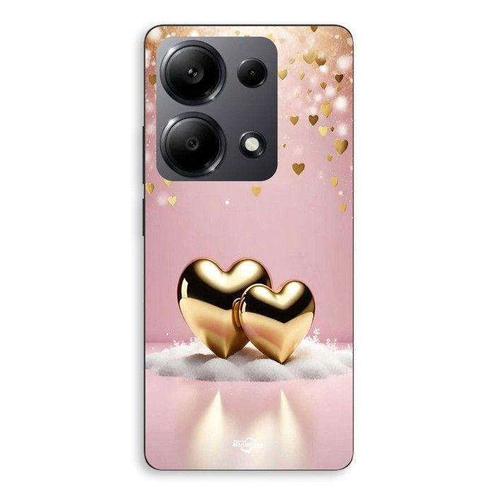 Coque de téléphone - MANIACASE - Xiaomi Redmi Note 13 Pro 4G - Coque en silicone - Coeur dorée - Brillant