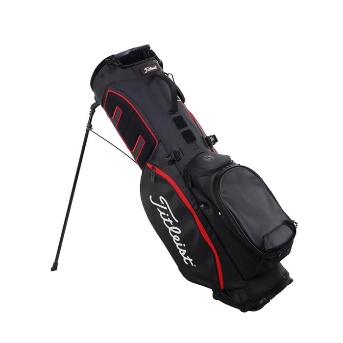 Titleist Players 5 Golf Caddy Bag for Men and Women, with Stand, 5 Compartments, Unisex, Fits 9-inch and 47-inch Clubs, 2.5kg, Black [Parallel Import]