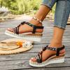 Women'S New Summer Sandals Classic Wedge Thick Sole Elevated Elastic Strap Open Toe Elegant Comfortable Sandals for Women