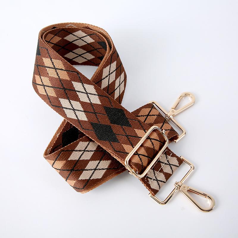 Versatile Creative Color Rhombus Bag Strap Accessories Adjustable Shoulder Crossbody Backpack Strap Replacement Shoulder Strap
