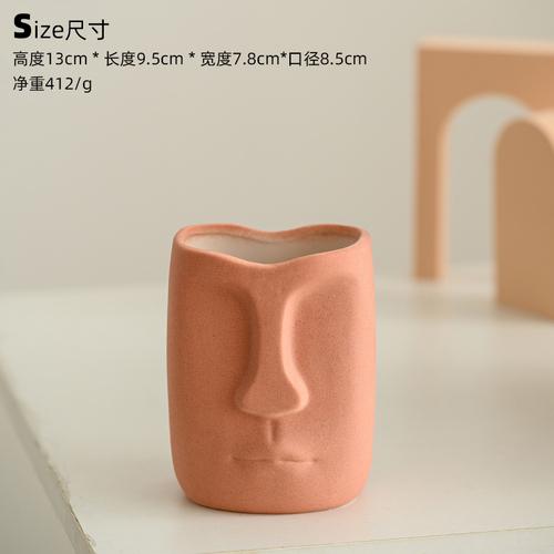 

Креативная керамическая ваза для лица Сушеные цветы Растение Цветочный горшок Абстрактная фигура Ваза в виде головы Поделки Украшения для гостиной Домашний декор