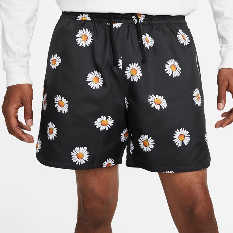Nike Daisy Print Drawstring Loose-Fit Shorts Men Bottoms Black DM6910-010