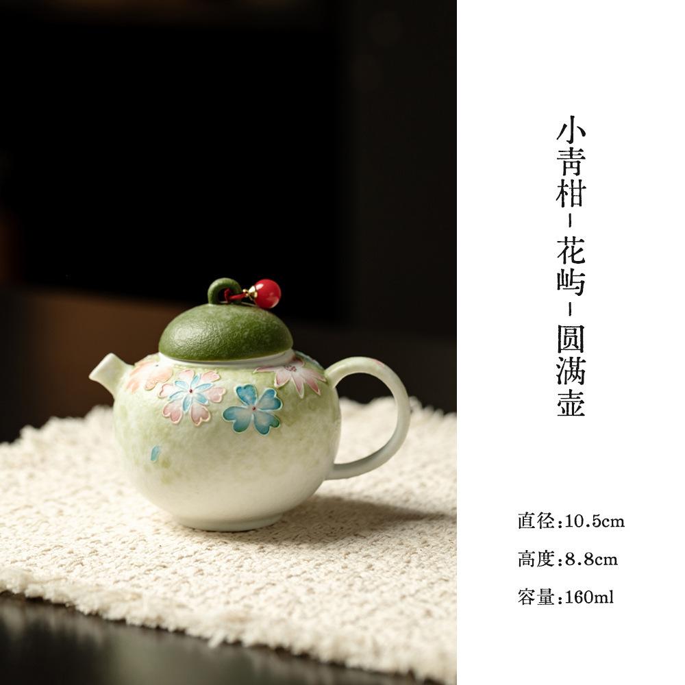 

160ml Hand-painted Flowers Teapot Zen Tea Infuser Pot Household Tea Maker Kettle With Strainer Tableware Accessories Ornaments