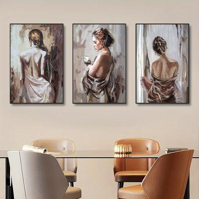 Figura Donne Sexy Spiaggia Pittura a Olio Stampa Su Tela Astratto Boho Ritratto Poster Immagini Arte da Parete per la Decorazione della Casa