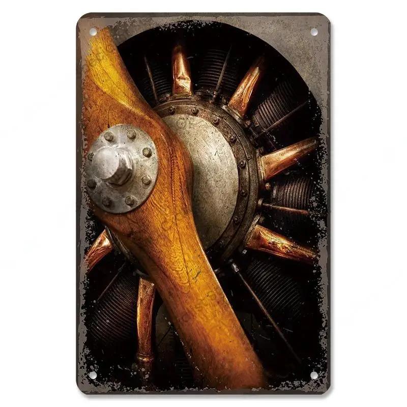 Vintage Airplane Posters Metal Tin Signs Decor Model Plane Meeting Aerien Metal Plate Wall Decor Bar Club