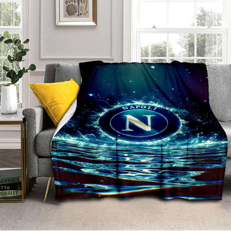 Coperta con Emblema del Napoli Calcio Coperta in Flanella da Esterno per Campeggio, Escursionismo, Feste in Giardino, Essenziali per Picnic, regalo per famiglia e amici