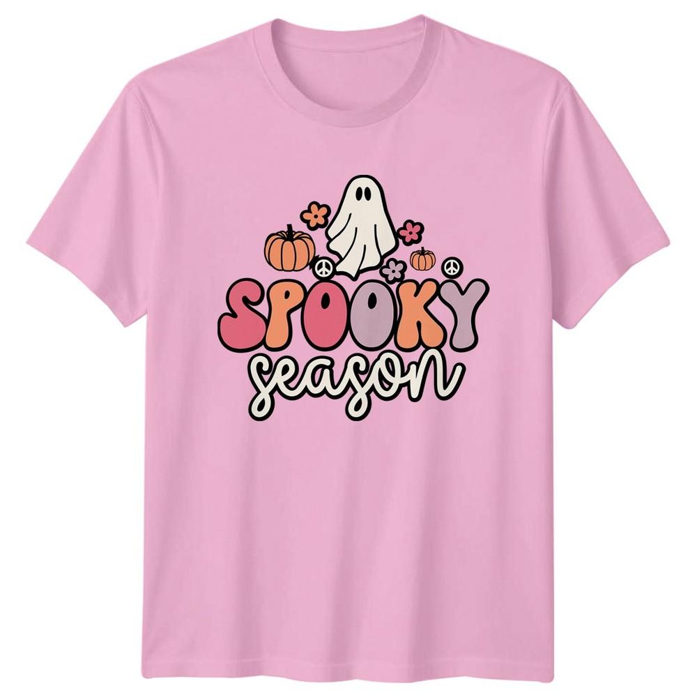 Spooky Season Unisexs TShirt Retro Ghost Halloween Gift For Her