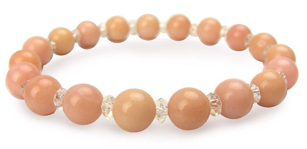 

Feng Shui Sparkling Bracelet with Pink Opal Size M (Cut Quartz) -