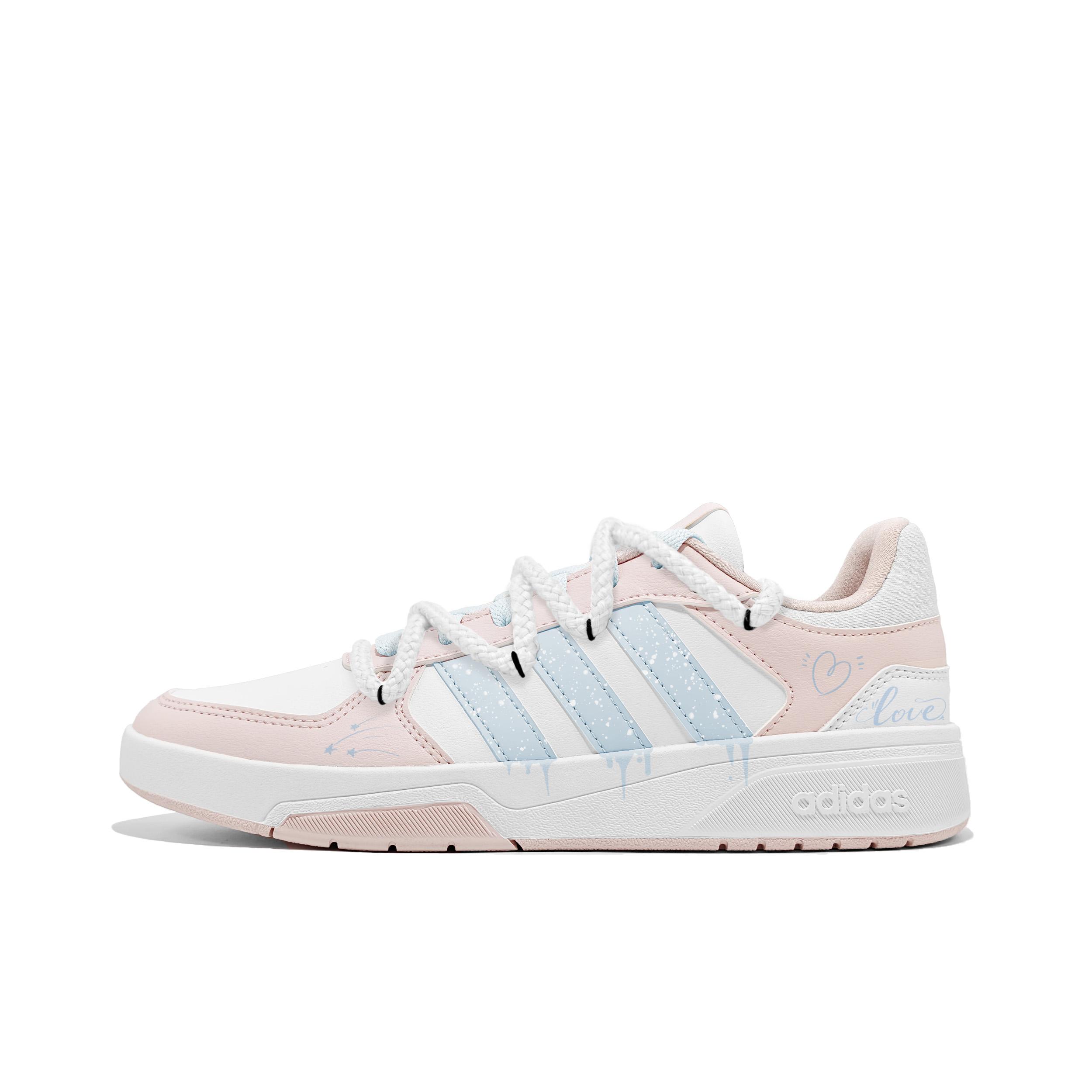 

Adidas COURTBEAT Pink Lines Synthetic Leather, Leather Abrasion Resistant Slip Resistant KI6785(Team1002-) 35⅔