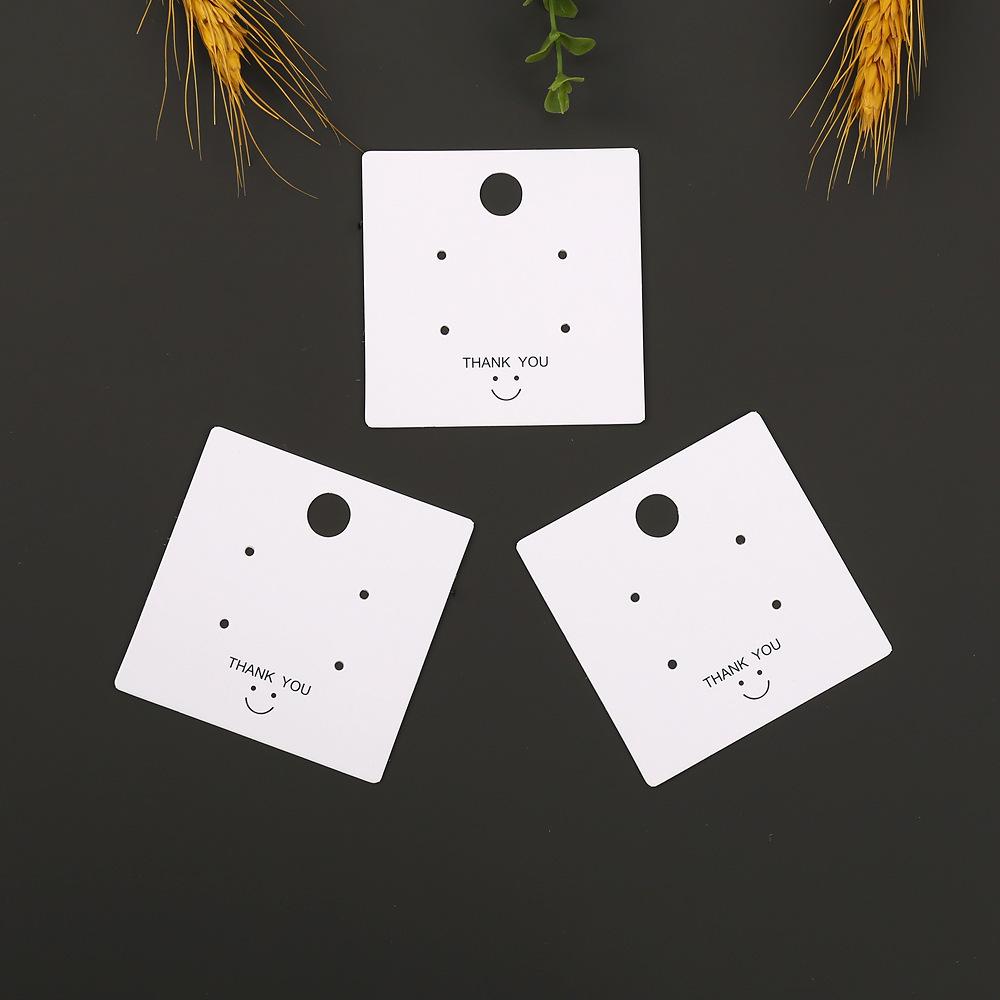 4-Hole Smile Face Earring Display Card - Simple Fashionable Jewelry Tag