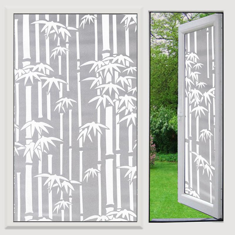 Frosted Window Film Slavic Privacy Decor, Self-Adhesive Bathroom Glass Cover, UV Blocking Frosted Sticker for Home