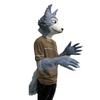 Reggie the Big Bad Wolf Latex Headgear, Tail, and Paws Performance cosplay Anime Character Costume Set