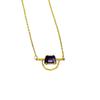 Fashion High Sense Geometric Needle Stud Earrings Temperament Zircon Half Circle Necklace Fashion Collarbone Chain