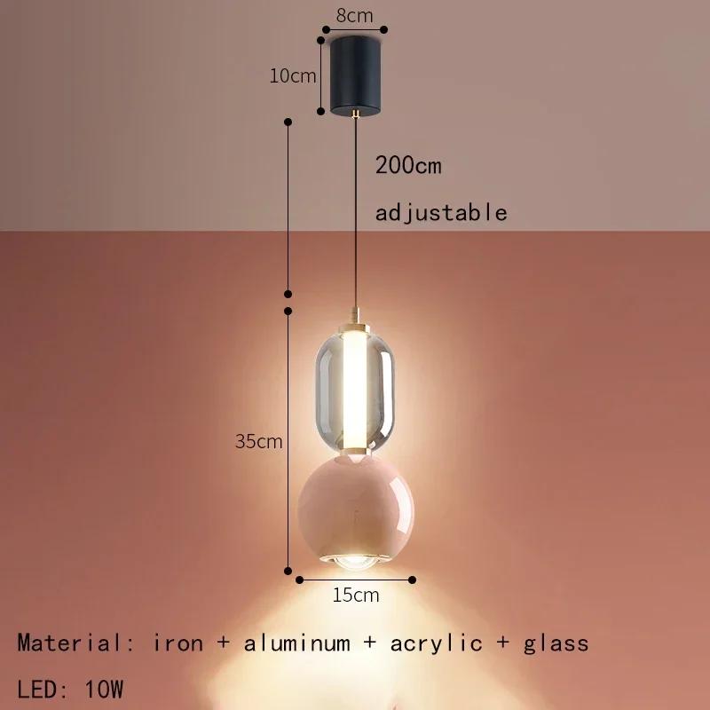 

Подвесной светильник Nordic Minimalist Iron Glass Led, домашний декор, потолочная люстра, гостиная, столовая, подвесной светильник Warm White
