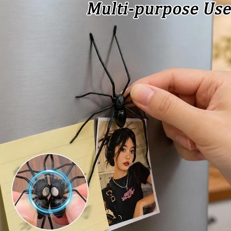 Realistic Spider Fridge Magnet Prank Scary Fun Magnetic Novelty Prop Home Refrigerator Whiteboard Halloween Party Decor Supply