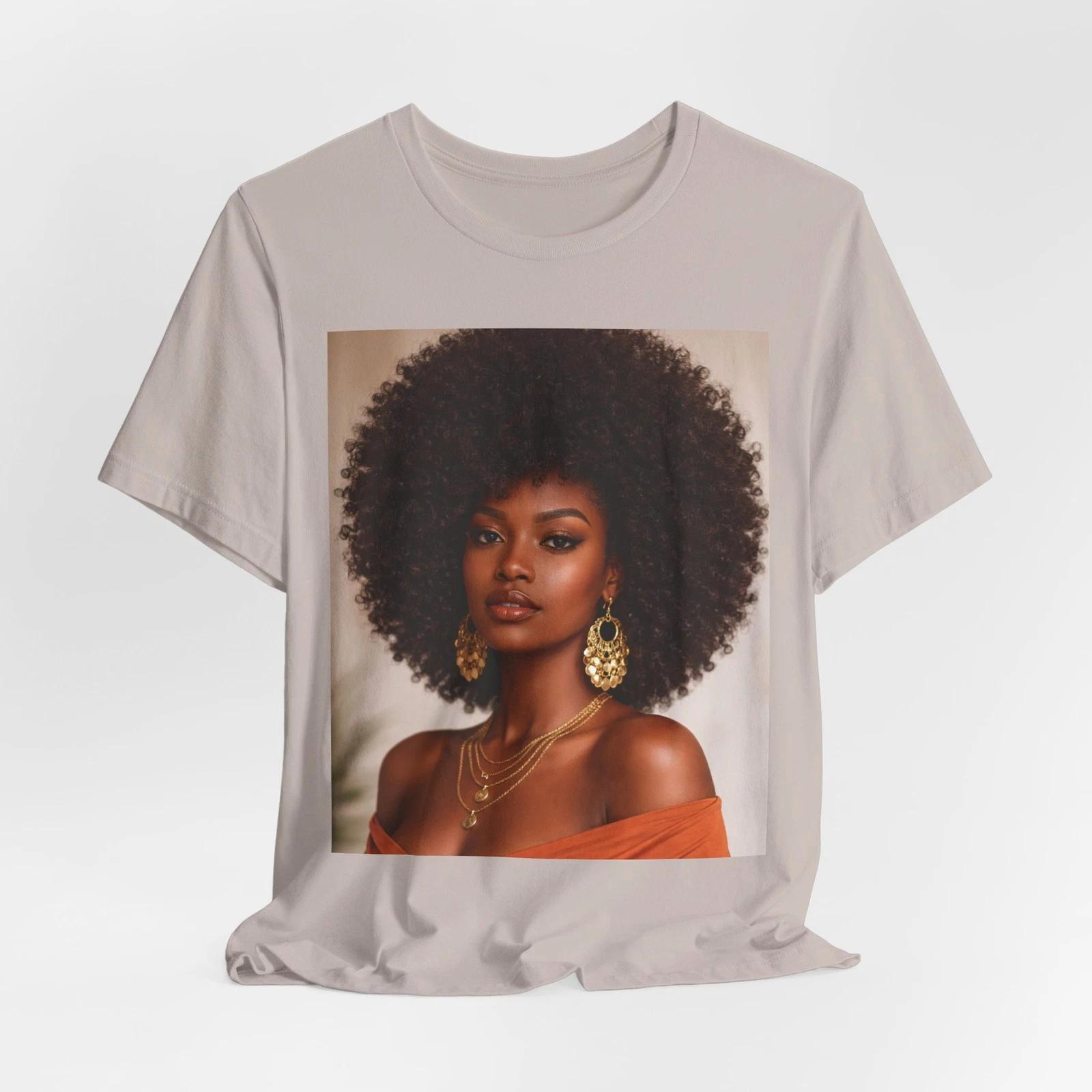 Afro Woman Portrait T-Shirt | Afrocentric Fashion, Natural Hair Art 4XL