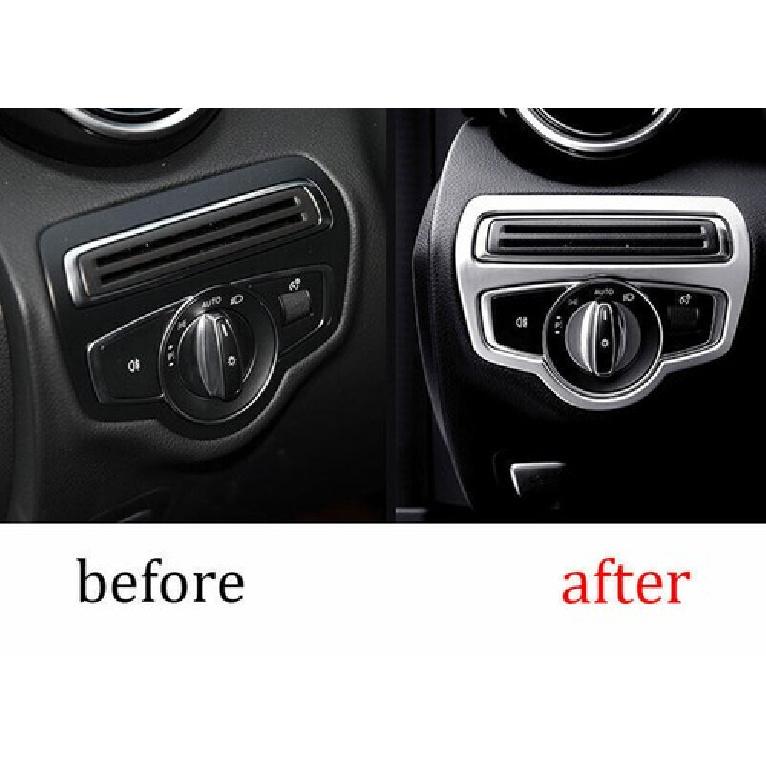 Headlight Switch Control Cover Trim 2015- Matte Silver For Benz C-Class W205