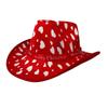 Christmas Red Fashion Cowboy Hat Adult Christmas Glitter Printed Jazz Hat Holiday Role Playing Costume Party Supplies