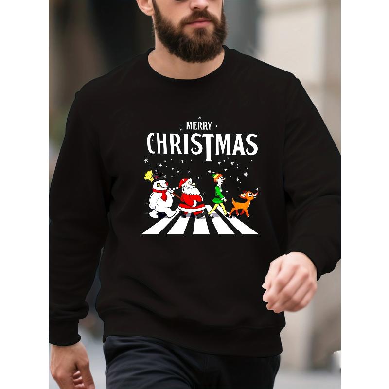 Loose Fit Solid Color Men s Crew Neck Sweatshirt, Versatile for Autumn Winter Layering S