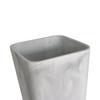 Faux Marble Wastebasket Open Top Trash Bin Stylish Resin Square Design Non-Slip Base Ideal Bathroom Decor