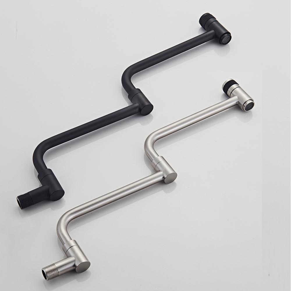Grifo de cocina de agua fría de montaje en pared BAKALA, grifo giratorio para baño, grifo exterior de acero inoxidable 304