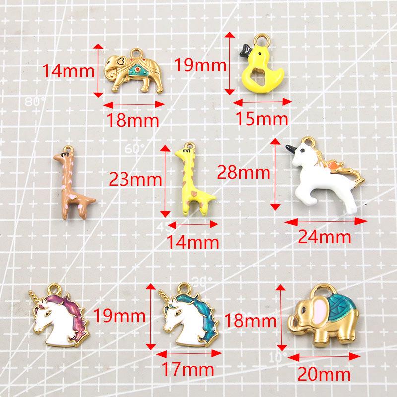 18K Gold Plated Animal Pendants: Giraffe, Duck, Elephant Jewelry for DIY Bracelets & Necklaces