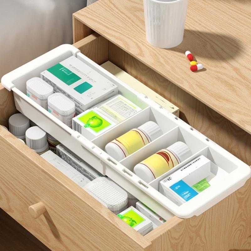Expandable Drawer Storage Organizers Compartments Sturdy Waterproof ABS Plastic Tray For Utensils Accessories