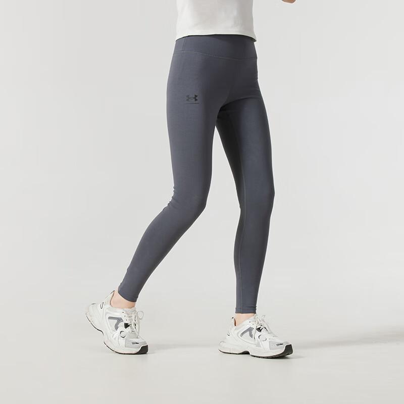 Under Armour Running Training Comfortable Breathable Stretch Sports Long Pants Women Bottoms Gray 1386482-025