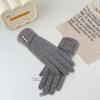 1 Pair Cozy Winter Fleece Gloves Gift Autumn Keep Warm Snow Delicate Design Minimalistic Christmas Gloves